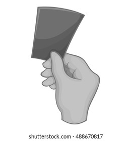 Card football icon in black monochrome style isolated on white background. Sport symbol vector illustration