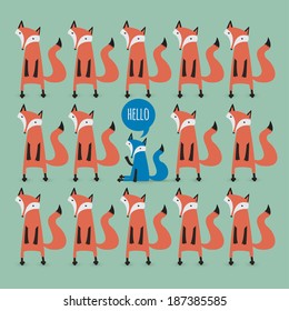 card with foxes. Be unique.