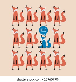 card with foxes. Be unique.