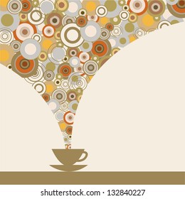 Card with a fragrant coffee