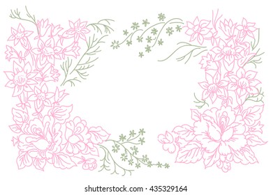 card frame with bouquets white