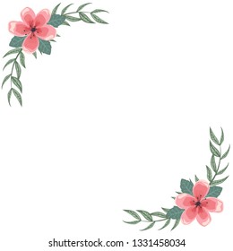 Card with frame of flowers for dedication