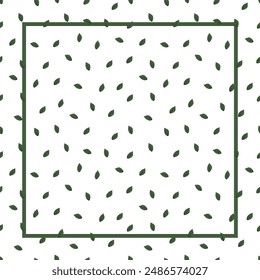 tarjeta con un marco con hojas verdes