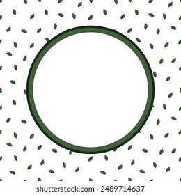 card with a frame with green leaves