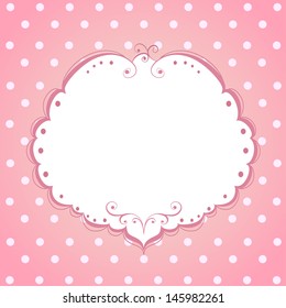 Card with frame and polka dot background