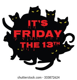  Card for Friday 13 with black cats
