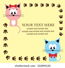 card with fun kitty cats. vector illustration