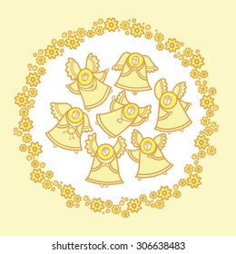 card with funny angels
