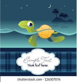 Card With Funny Turtle