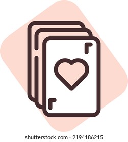 Card game addiction, illustration, vector on a white background.
