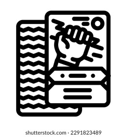 card game board table line icon vector. card game board table sign. isolated contour symbol black illustration