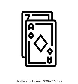 card game board table line icon vector. card game board table sign. isolated contour symbol black illustration
