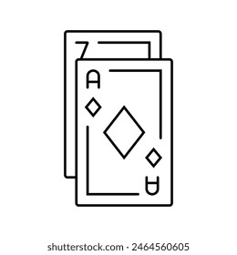 card game board table line icon vector. card game board table sign. isolated contour symbol black illustration