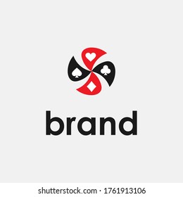 Card game in circle wheel abstract modern logo template