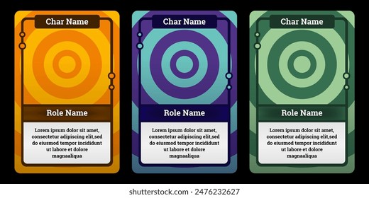 diseño de juego de cartas con patrón de círculo y tres variaciones de color, para el diseño de juego de cartas, impresión y recursos	
