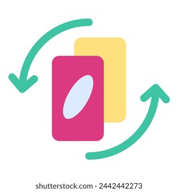 card game icon in flat style