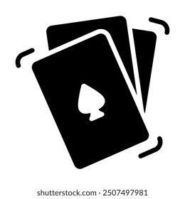 Card game icon in glyph style. Icon about hobbies