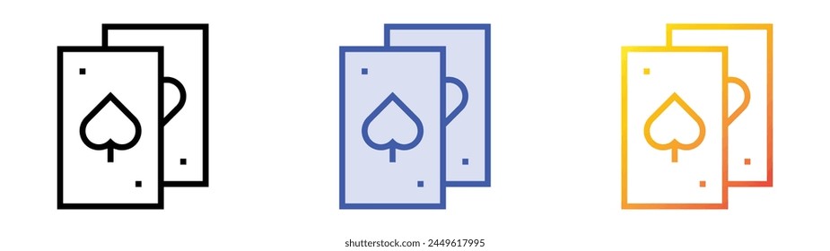 Card game icon. Linear, Blue Fill and Gradient Style Design Isolated On White Background