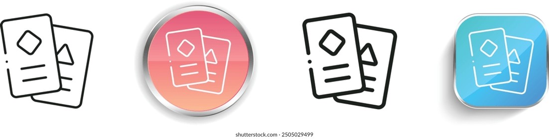 Card game icon. Thin Linear, Regular and Button Style Design Isolated On White Background