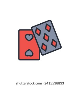 card game icon. vector.Editable stroke.linear style sign for use web design,logo.Symbol illustration.