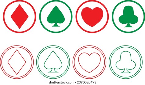 Card game icon vectors and symbols design 