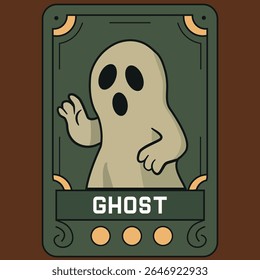 card game illustration ghost character vectorized