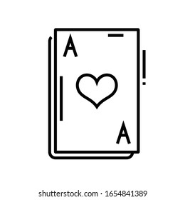 Card game line icon, concept sign, outline vector illustration, linear symbol.
