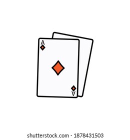 card game line icon. Signs and symbols can be used for web, logo, mobile app, UI, UX on white background.