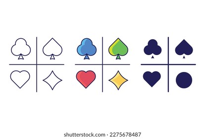 Card Game line and solid illustration icon