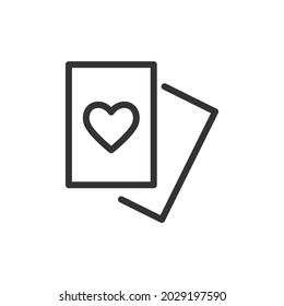 Card game minimal line icon. Web stroke symbol design. Card game sign isolated on a white background. Premium line icon.