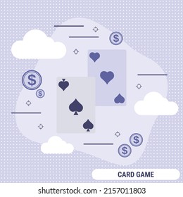 Card game success flat design style  vector concept illustration