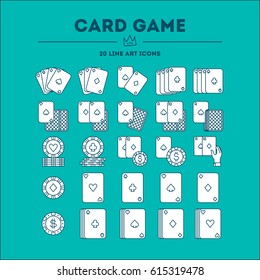 Card Game Vector Icon (logo) Set. 20 Objects. All Objects Are Isolated.