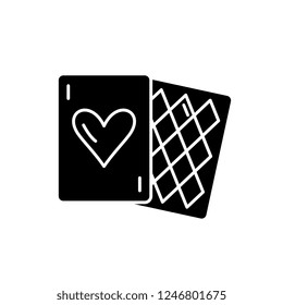 Card games black icon, vector sign on isolated background. Card games concept symbol, illustration 