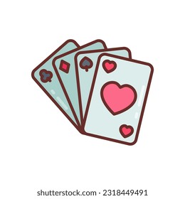 Card games icon in vector. Illustration