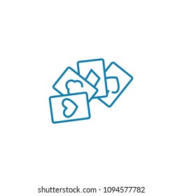 Card games linear icon concept. Card games line vector sign, symbol, illustration.