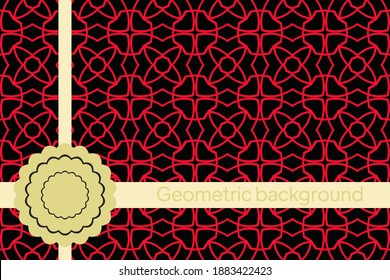 card with geometrical ornament. vector illustration.