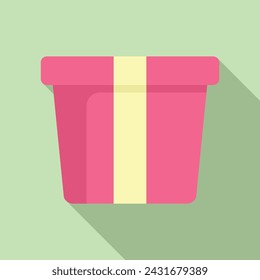 Card gift box icon flat vector. Offer party. Happy parcel festivity