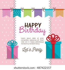 card gift bunting party birthday graphic