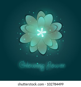 Card with glowing flower