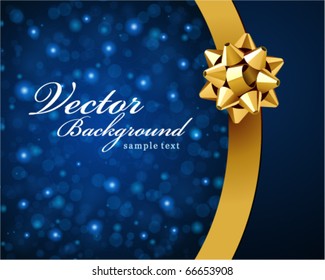 Card with gold bow vector background