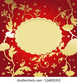 Card with golden floral pattern