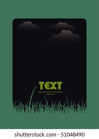 Card with a grass