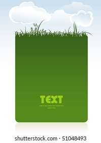 Card with a grass