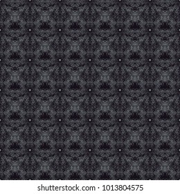 Card with gray, brown and black circular ornament. Vector round seamless pattern with abstract Mandalas. Pattern for the greeting card or invitation, template frame design for card.
