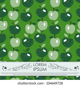 Card with green apples