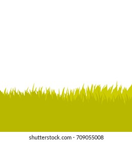 Card with green grass isolated on white background with empty space. Vector illustrator.