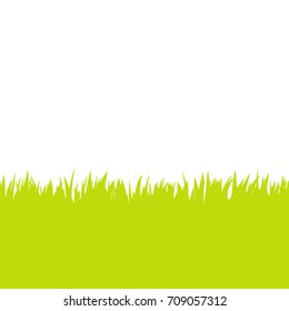 Card with green grass isolated on white background with empty space. Vector illustrator.