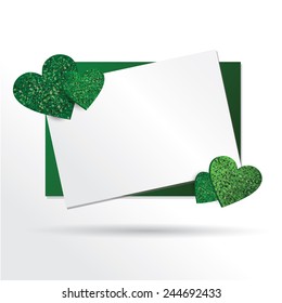 Card with a green hearts
