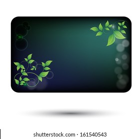 card with green leaves