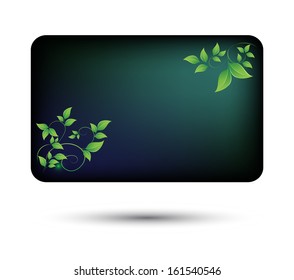 card with green leaves